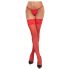Cottelli - Calze autoreggenti in pizzo floreale (rosso) - 3/M-L