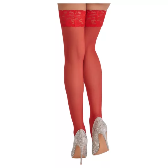 Cottelli - autoreggenti in pizzo floreale - rosso - 3/M-L