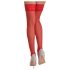 Cottelli - Calze autoreggenti in pizzo floreale (rosso) - 3/M-L