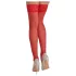 Cottelli - autoreggenti in pizzo floreale - rosso - 5/XL