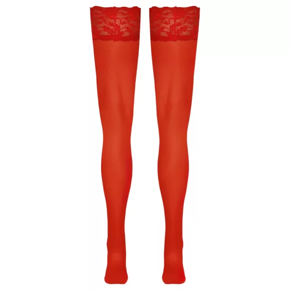 Cottelli - autoreggenti in pizzo floreale - rosso - 5/XL