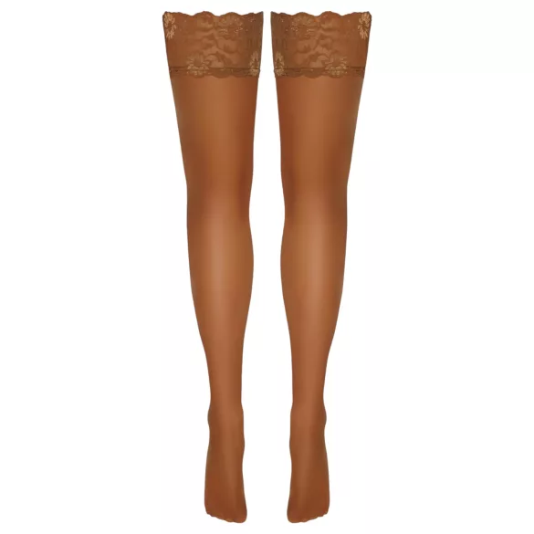 Cottelli - autoreggenti in pizzo floreale - color carne - 3/M-L