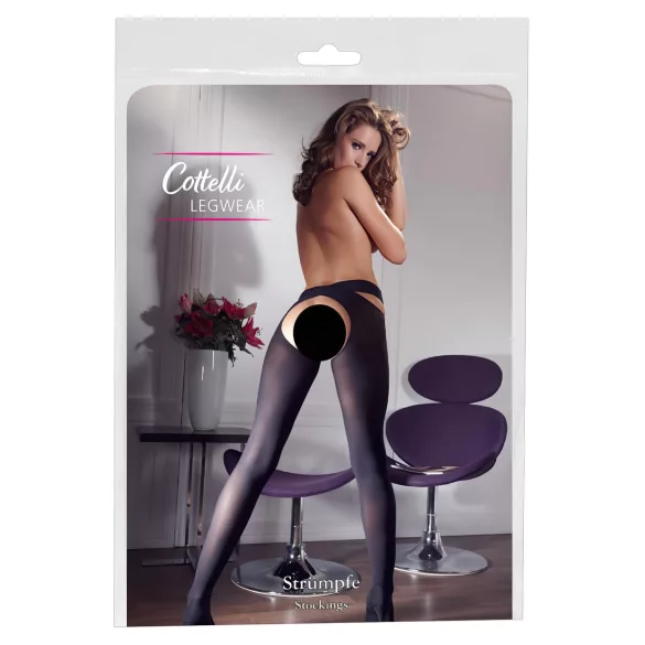 Cottelli - Calze autoreggenti con incrocio - nero - L/XL