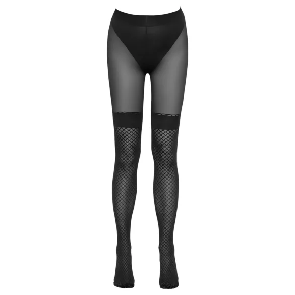 Cottelli - collant aperti con inserto rete - nero - 4