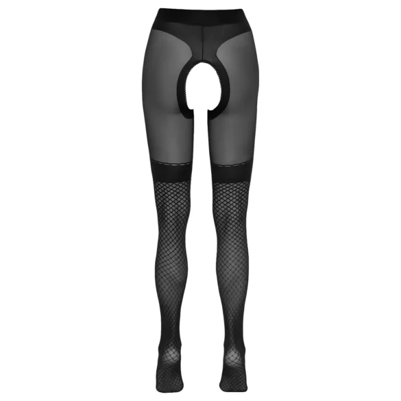 Cottelli - collant aperti con inserto rete - nero - 4