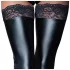 Noir - autoreggenti lucide con pizzo - nero - XL