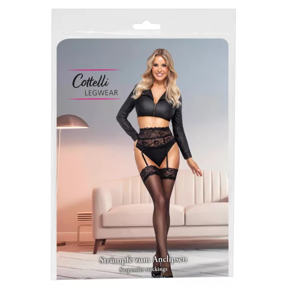 Cottelli - autoreggenti setose - nero - L