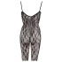 NO:XQSE - tuta sexy in pizzo - trasparente - pizzo nero - L/XL