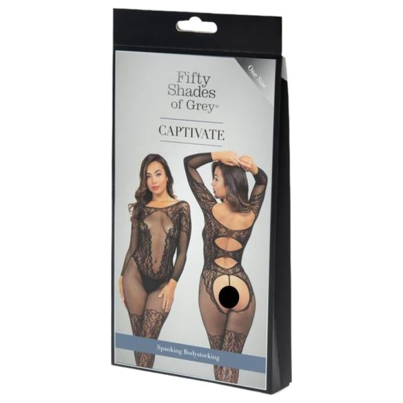 Cinquantan sfumature - seducente tuta in pizzo nero - L/XL