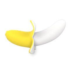  Vibratore a Forma di Banana Ricaricabile e Impermeabile (Giallo-Bianco)