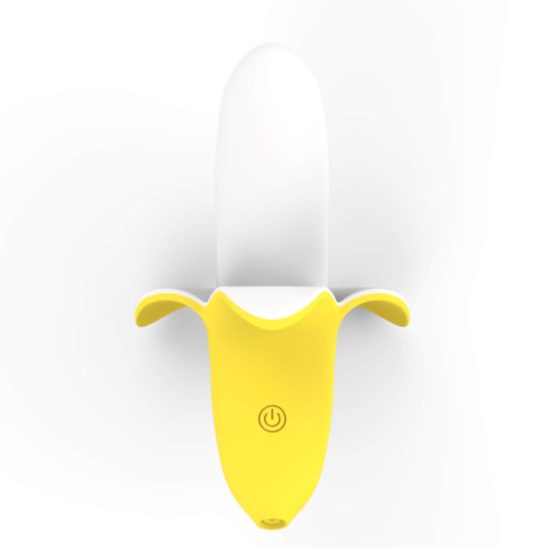 Vibratore a Forma di Banana Ricaricabile e Impermeabile (Giallo-Bianco)