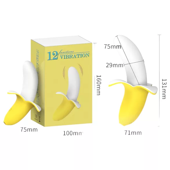 Lonely - vibratore ricaricabile impermeabile forma banana giallo bianco