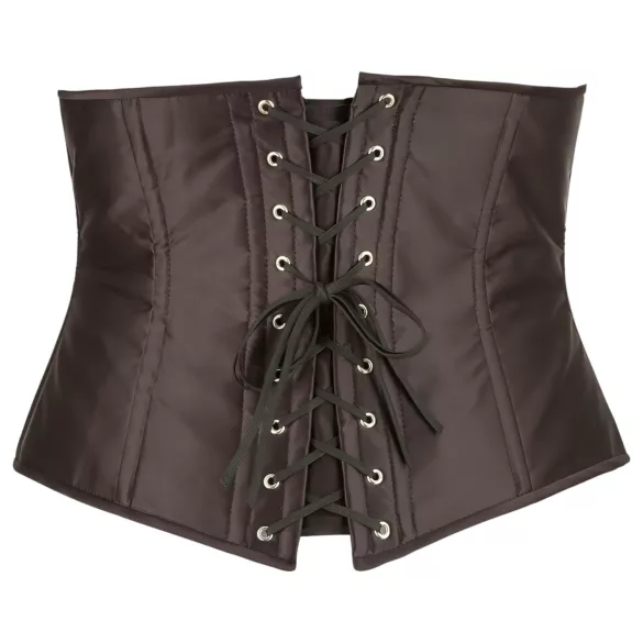 Cottelli Plus Size - corsetto in satin nero - taglia grande - 2XL