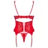 Obsessive Amor Cherris - completo intimo con reggicalze in pizzo - rosso