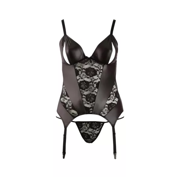 Cottelli - top donna taglie forti floreale - nero - XXXL