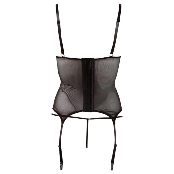 Cottelli - top trasparente strisce lucide - nero