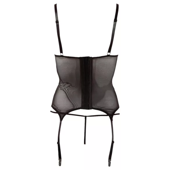 Cottelli - top trasparente strisce lucide - nero