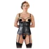 Cottelli Bondage - top lucido push-up con manetta (nero)