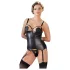 Cottelli Bondage - top lucido push-up con manetta (nero) - XL