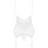 Obsessive 810-COR-2 - set lingerie con giarrettiera in pizzo (bianco)