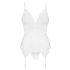 Obsessive 810-COR-2 - set lingerie con giarrettiera in pizzo (bianco)