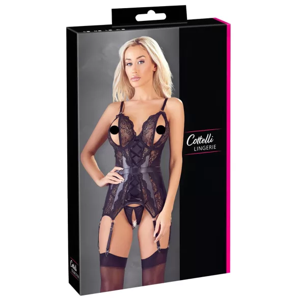 Cottelli - completo intimo aperto in pizzo - nero - M