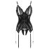 Cottelli - top aperto in pizzo e perizoma (nero) - M