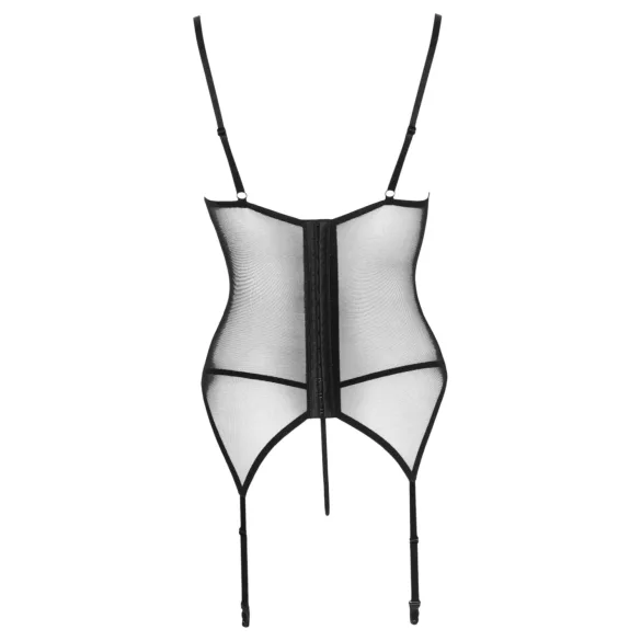 Cottelli - Corsetto con reggicalze e inserti in pizzo, con perizoma (rosso) - M