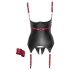 Cottelli Bondage - Top lucido sollevapetto con collare (nero) - XL