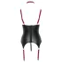 Cottelli Bondage - Reggiseno push up con collarino - effetto lucido nero - XL