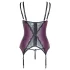 Cottelli Curves - set di lingerie in pizzo e lacci (viola) - 90D/XL