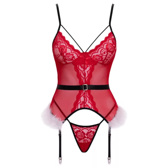 Cottelli - set lingerie natalizio - rosso - L/XL