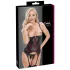 Cottelli - bustino con reggicalze e perizoma aperto set (nero) - M
