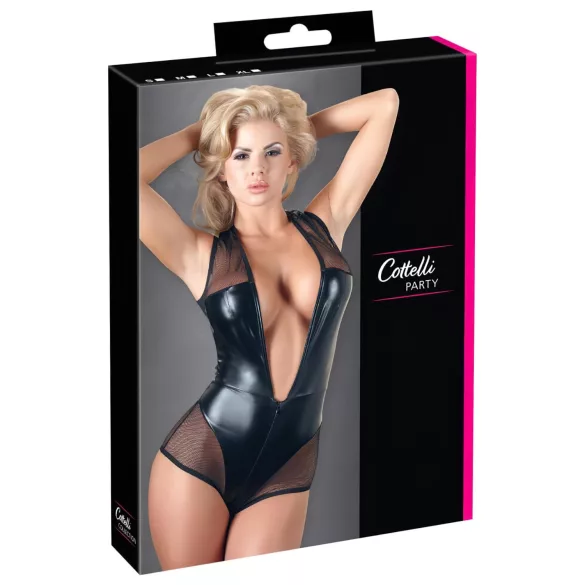 Cottelli - body a rete lucida - nero - M
