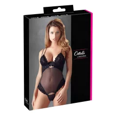 Cottelli - Body donna regolabile vellutato - nero