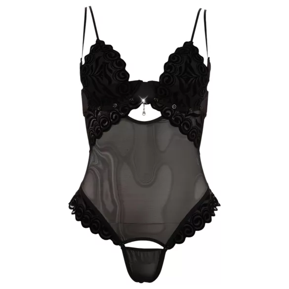 Cottelli - Body donna regolabile vellutato - nero
