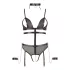 Cottelli Bondage - body aperto con cinghie e catene - nero - L