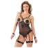 Cottelli Bondage - body con anelli metallici e manette - nero - M