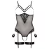 Cottelli Bondage - body con anelli metallici e manette - nero - L