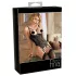 Abierta Fina - body aperto con pizzo e cinturini - nero - 80B/M