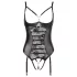 Abierta Fina - body aperto con pizzo e cinturini - nero - 80B/M