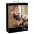 Abierta Fina - body aperto in pizzo scintillante (nero) - 85B/L