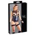 Cottelli Bondage - body lucido aperto con manette (nero) - L
