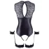 Cottelli Bondage - body aperto lucido con polsini per polsi - nero - L
