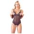 Cottelli - Body aperto in pizzo e perle (nero) - L