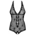 Obsessive Fiorenta - body aperto con perle - pizzo nero - L/XL