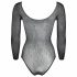 NO:XQSE - body a maniche lunghe e rete scintillante - nero (S-L)