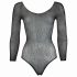 NO:XQSE - body a maniche lunghe e rete scintillante - nero (S-L)