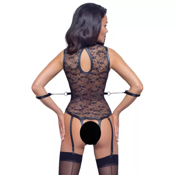 Cottelli Bondage - body in pizzo con cinturini - nero