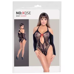NO:XQSE - body nero con fiocco, manica lunga (S-L)